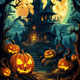 万圣节主题插画。万圣