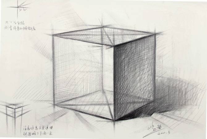 素描石膏像正方体如何画?怎么画好素描正方体?