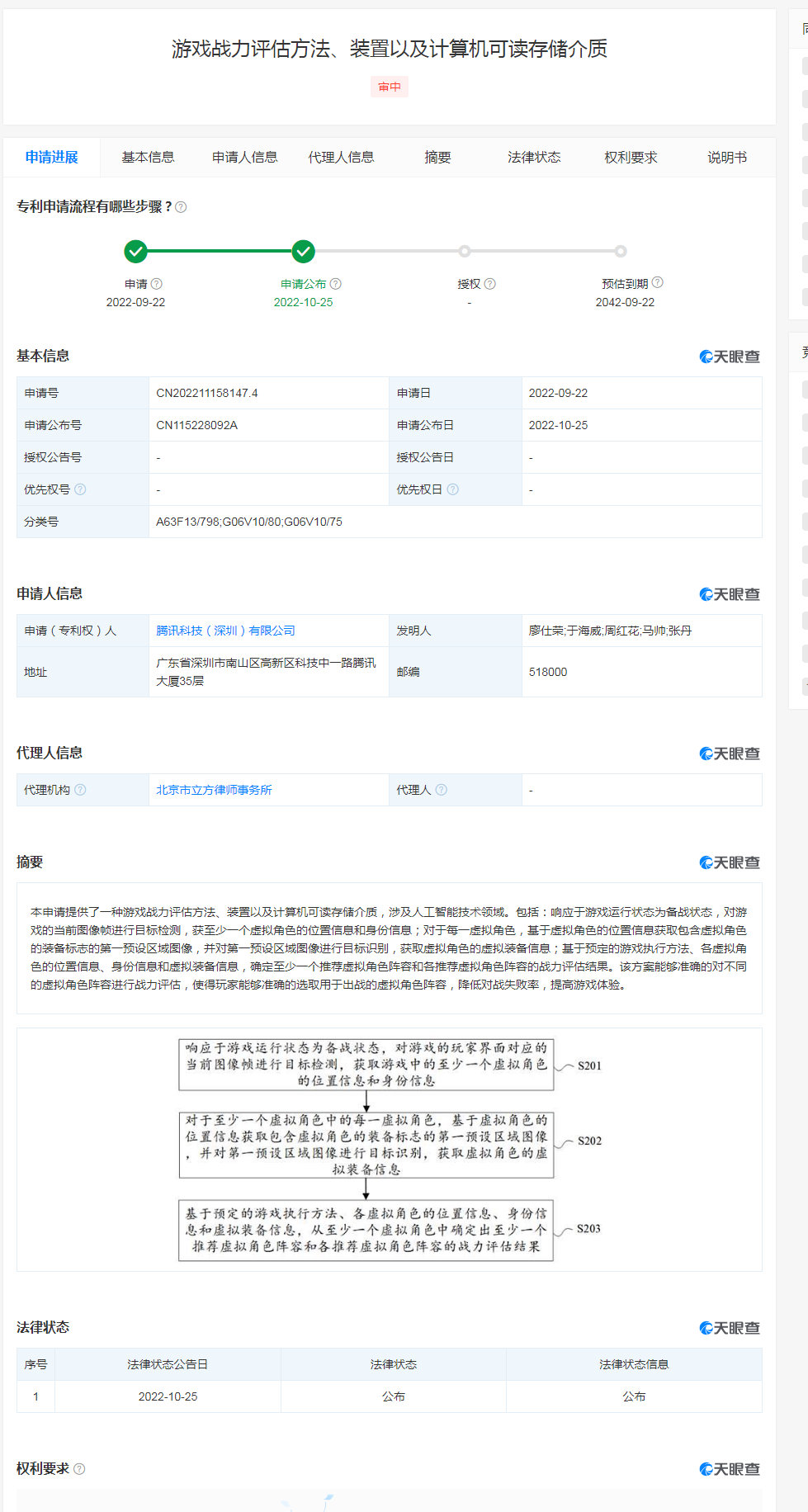 【#腾讯游戏新专利可降低对战失败率#】据天眼查显示,10月25日腾讯科技(深圳)有限公司申请公布了一项专利,专利为“游戏