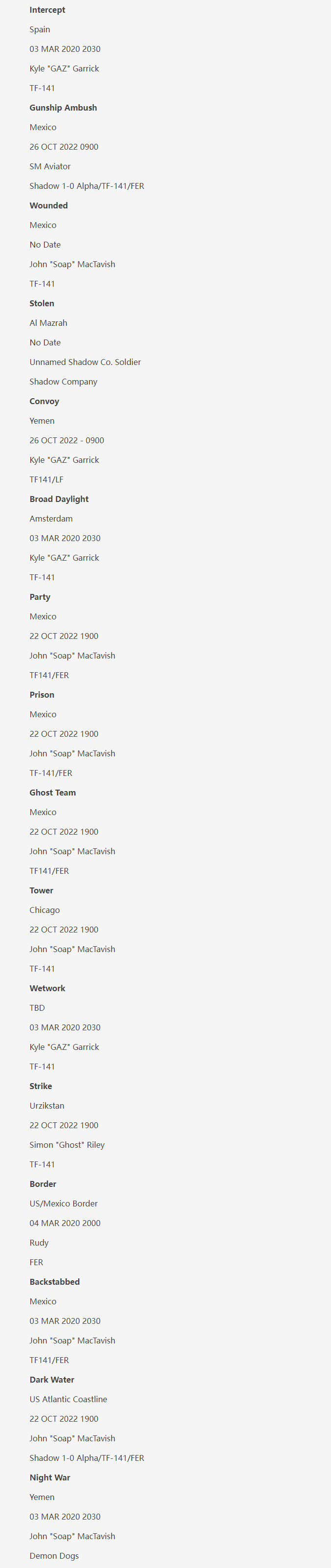 【《使命召唤19》16关战役模式信息曝光】在《使命召唤16:现代战争》的结尾,普莱斯建立了原版《现代战争》系列人气部队1