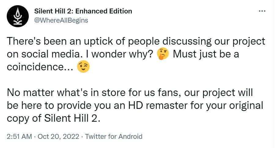 【《寂静岭2》粉丝增强版:不受重制版影响 将继续更新】科乐美经典恐怖游戏《寂静岭2》终于要迎来官方重制了!它将使用虚幻5